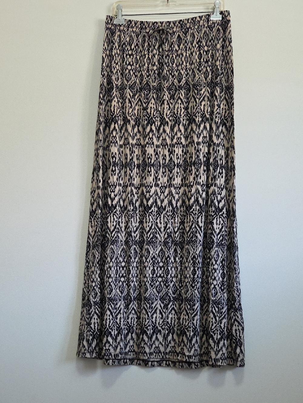 Cynthia Rowley Black and Beige Geometric Maxi Skirt